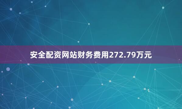 安全配资网站财务费用272.79万元